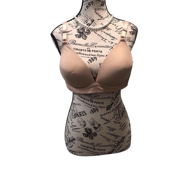 Warners 40B Tan Seamless Tan Plunge Bra Padded and Underwired - Picture 1 of 3